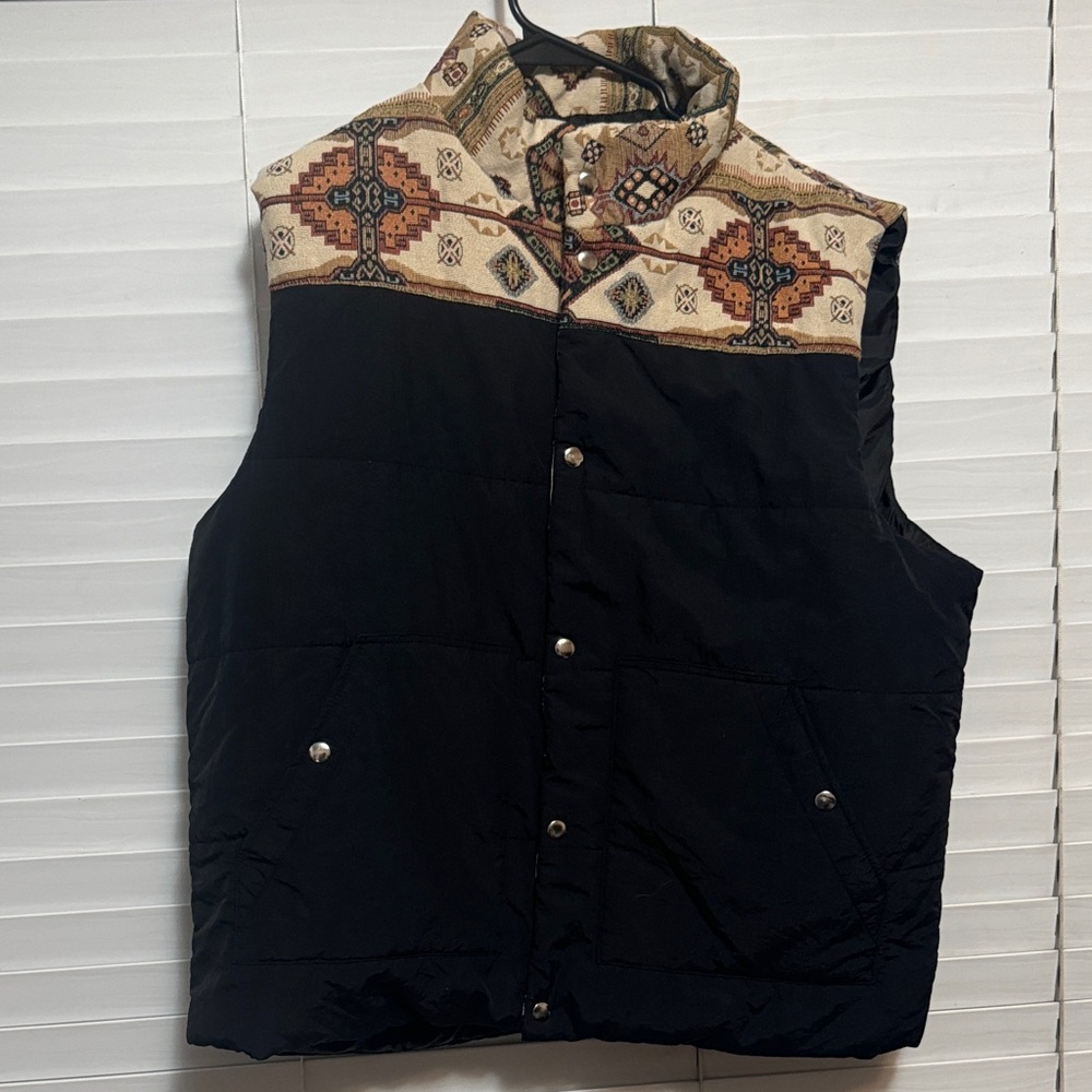 Forever 21 Black and Brown Patterned Men's Vest